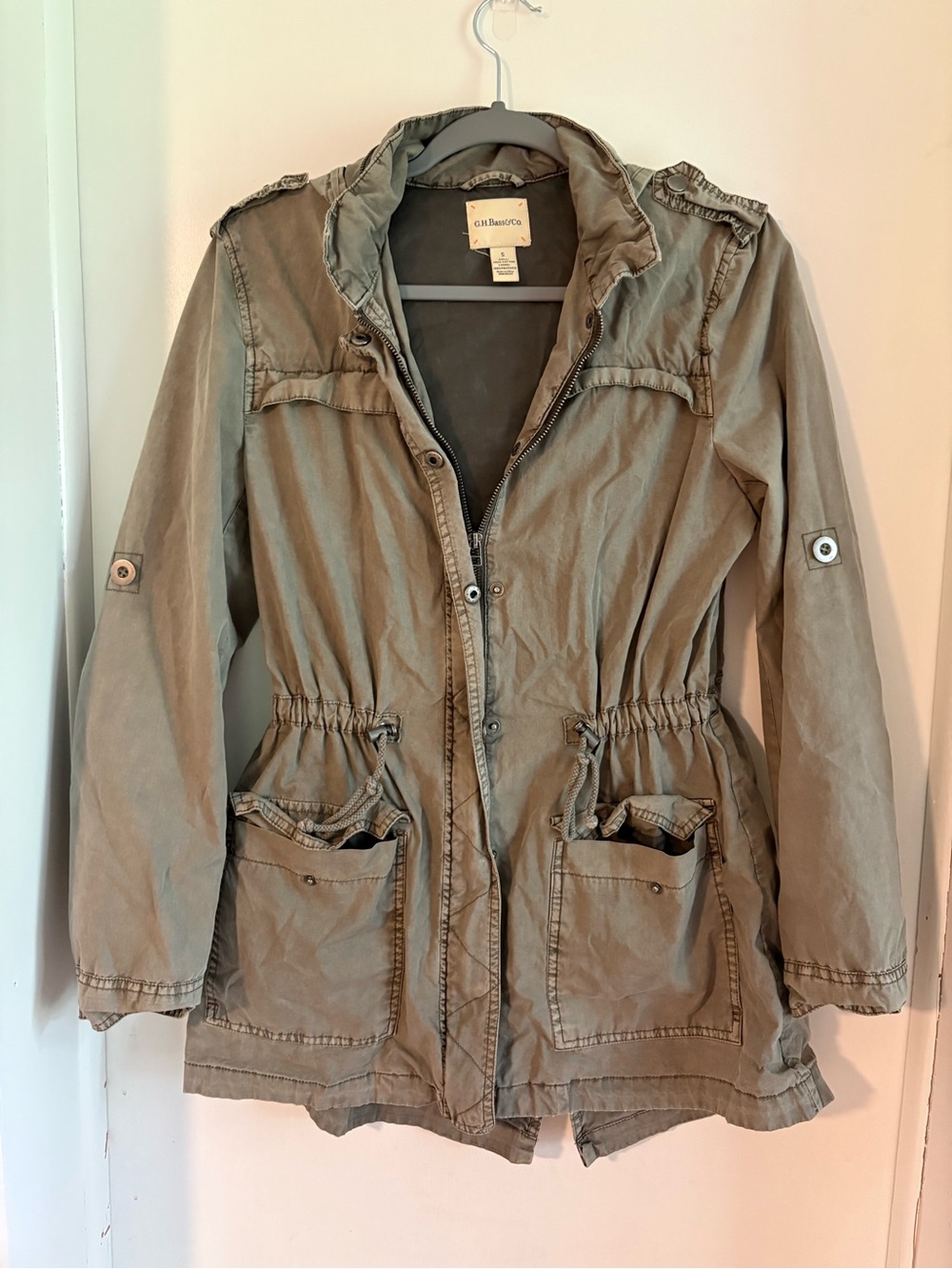 G.H. Bass & Co. Olive Utility Jacket with Drawstring Waist